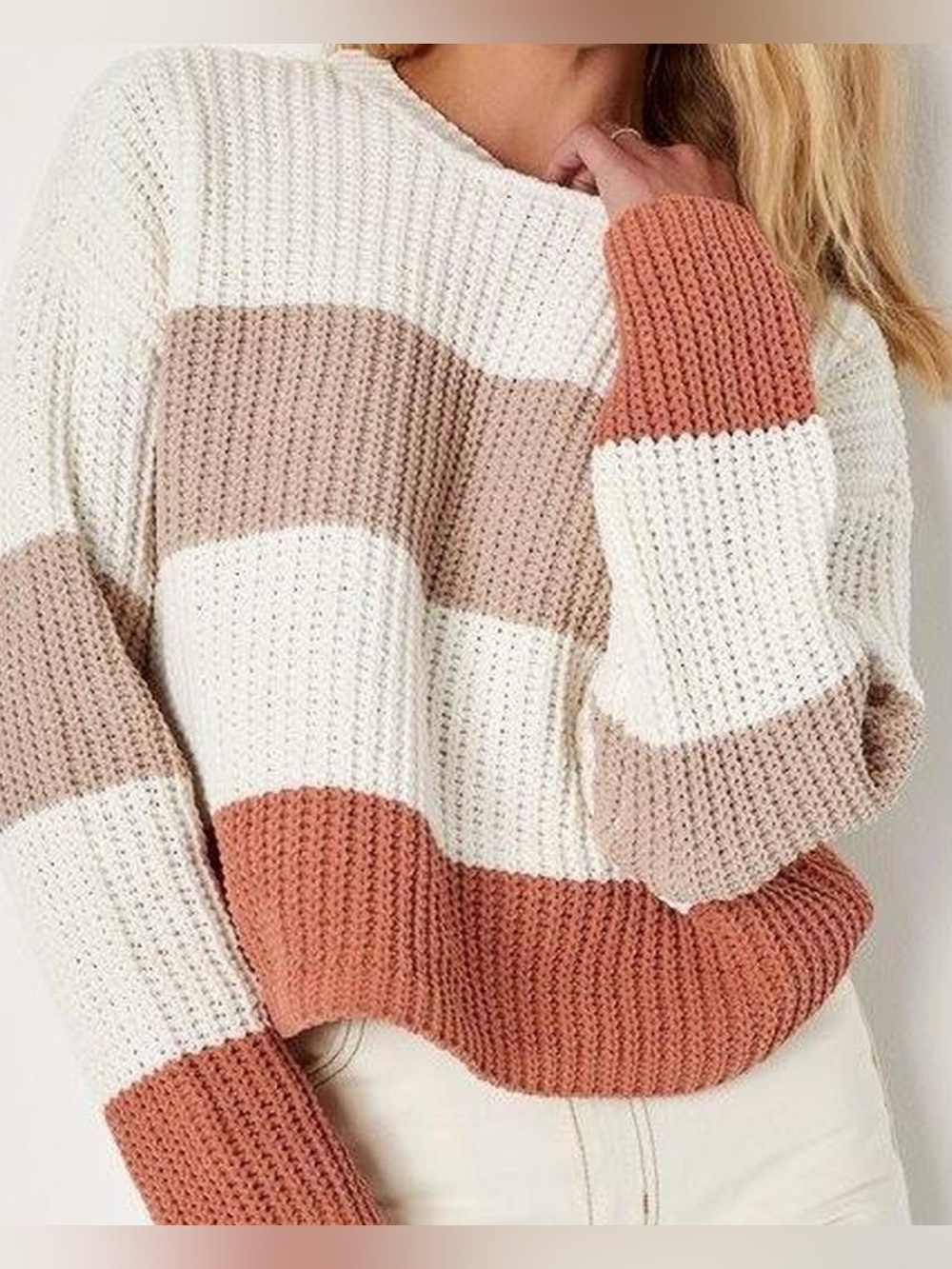 Moon&Madison Cropped Knit Sweater - Size M